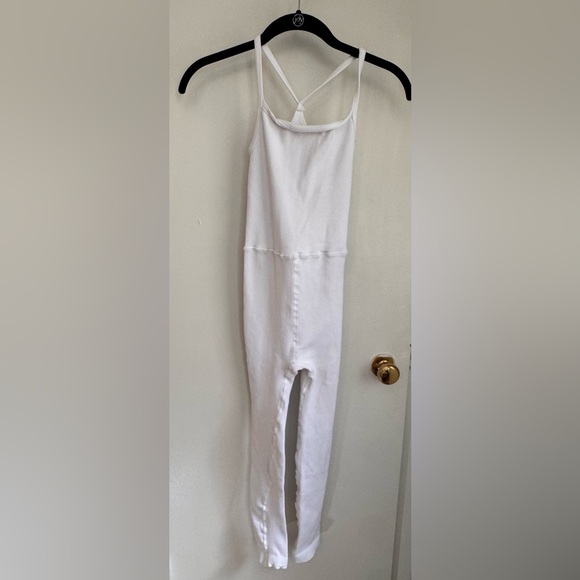 Free People FP Movement Happiness Runs Onesie White Ribbed M/L - Picture 2 of 5